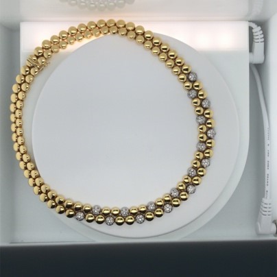 ladies yellow and white gold dome collar  necklace