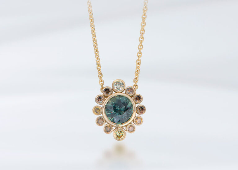 Multi-Color Sapphire Pendant