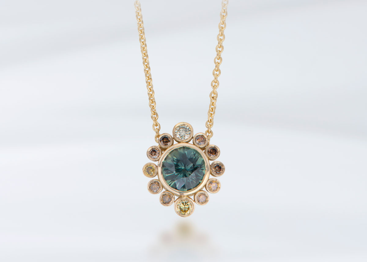 Multi-Color Sapphire Pendant