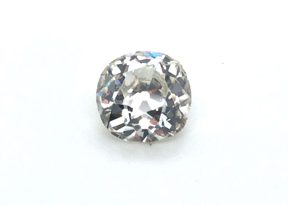 vintage European cut diamond on a white background