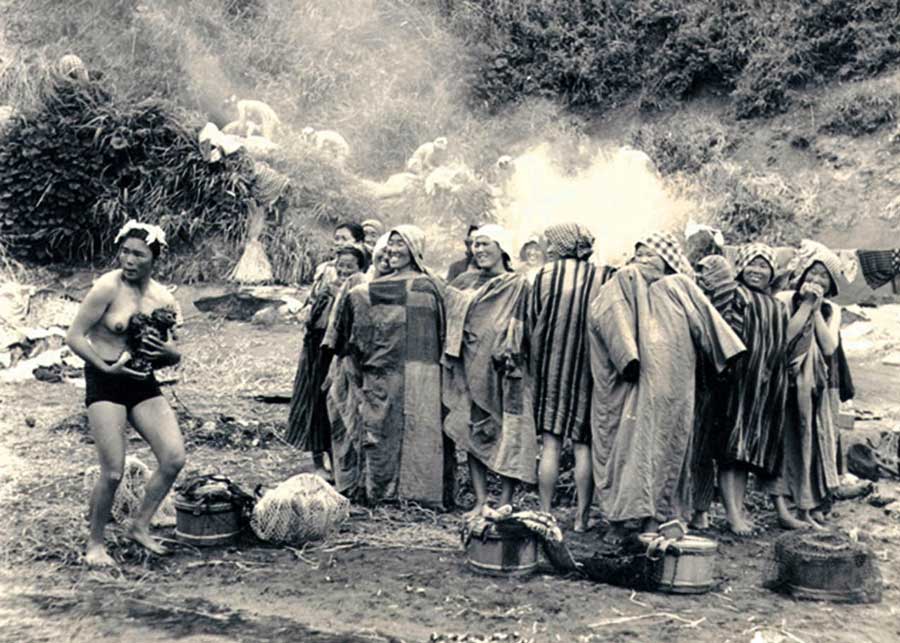Group of women Ama pearl divers of Japan from the 1950s