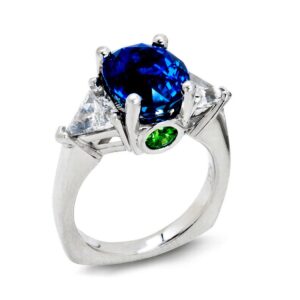 Four-carat Natural Blue Sapphire Engagement Ring